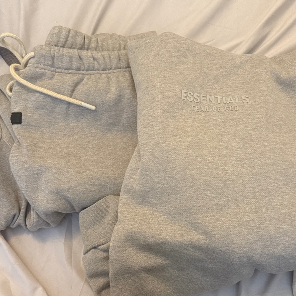 Essentials Heather Gray Hoodie and Joggers Set
